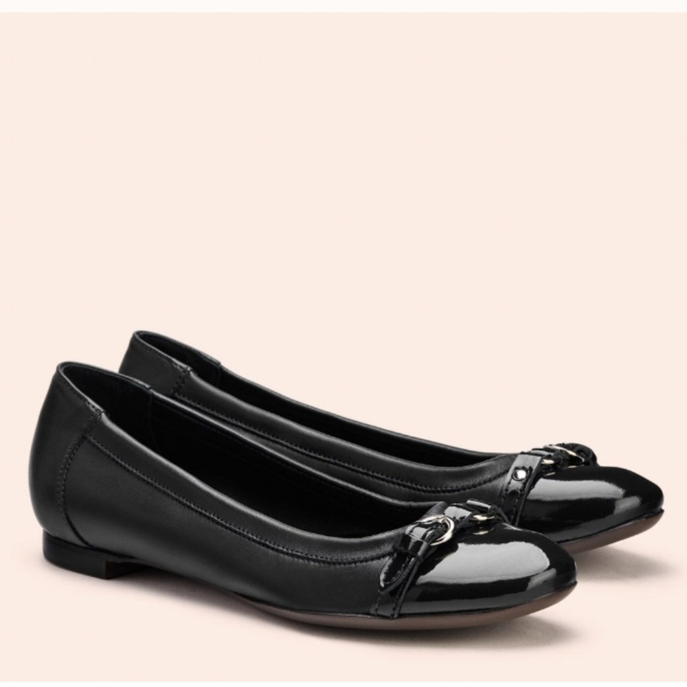 AGL Womens Monika Cap Toe Leather Loafer Slip on shoes ballet sz 36.5/6.5